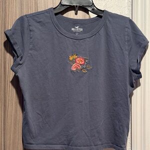 Hollister Women's Crop Top with Floral Embroidery